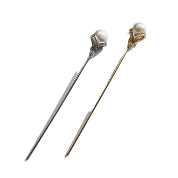 Nacionalinio stiliaus perlų plaukų segtukas, lydinys, elektroplatinė danga, vestuvėms