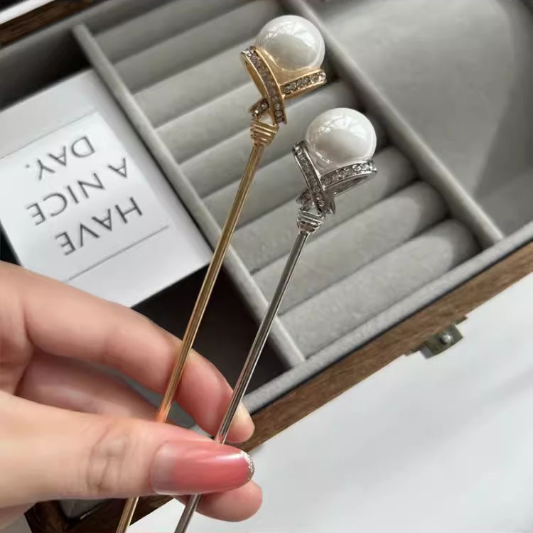 Nacionalinio stiliaus perlų plaukų segtukas, lydinys, elektroplatinė danga, vestuvėms