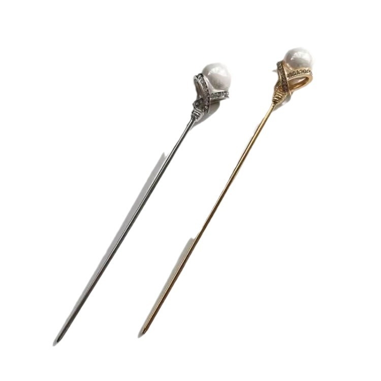 Nacionalinio stiliaus perlų plaukų segtukas, lydinys, elektroplatinė danga, vestuvėms