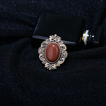 Brošňa – vintage štýl, barokový kamenné zdobenie; zinková zliatina; elektroplating; dekoratívny doplnok