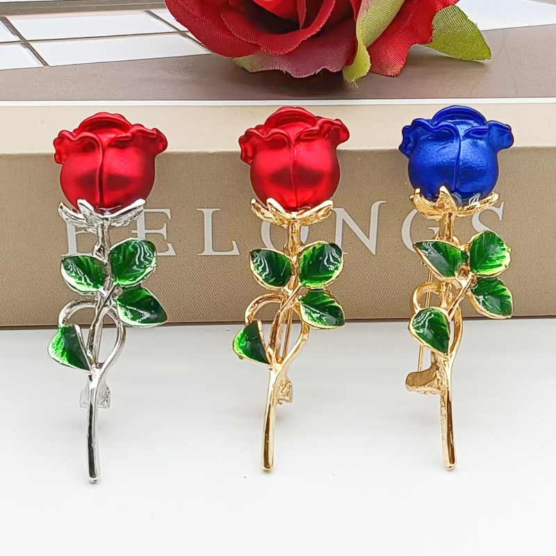 Női tulipán bross – ötvözet, virágos, édes stílus, dekoratív, elektroplattált felület