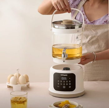 Health Pot elektriskais tējas kanna, 3 L tilpums, 1000 W, 220 V, stikla korpuss, skārienvadība ar digitālo termostatu