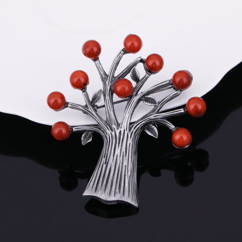 Broš s cvjetnim uzorkom od cinkovog legura, elektroplatiranje, nacionalni retro stil, unisex (jesen 2024)