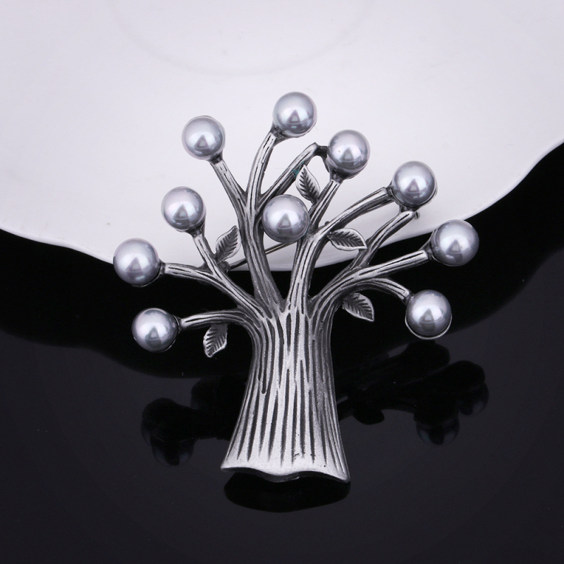 Broš s cvjetnim uzorkom od cinkovog legura, elektroplatiranje, nacionalni retro stil, unisex (jesen 2024)