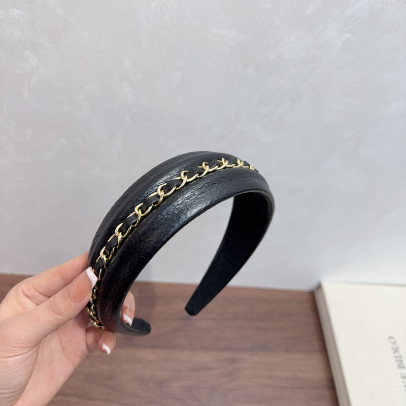 Női fejpánt bőrrel és lánccal – koreai retro stílus, kézzel készített, könnyed luxus megjelenés