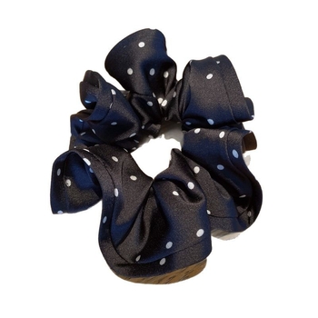 Matu aksesuārs — rokām darināts satīna auduma matu riņķis ar punktotu rakstu, Korejas stil, brīvs siluets, svaigs un salds, pavasara 2025 kolekcija