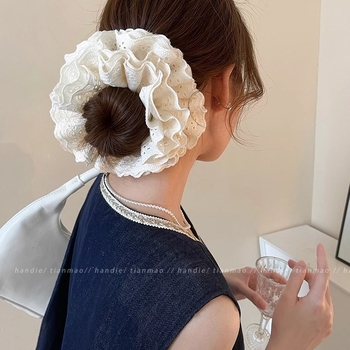 Čipkasta gumica za kosu, ručno izrađena, materijal tkanina, stil Japan i Koreja, proljeće 2025