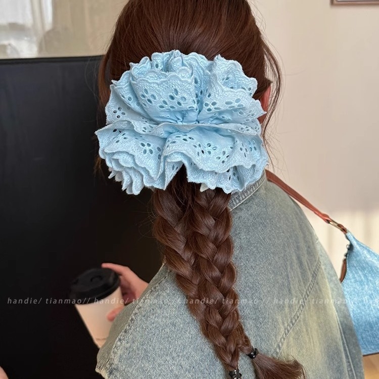 Čipkasta gumica za kosu, ručno izrađena, materijal tkanina, stil Japan i Koreja, proljeće 2025
