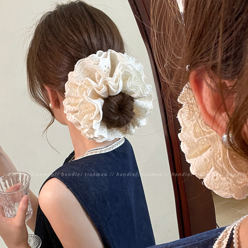 Čipkasta gumica za kosu, ručno izrađena, materijal tkanina, stil Japan i Koreja, proljeće 2025