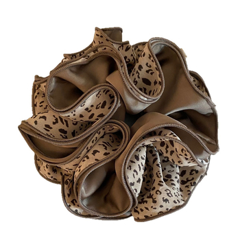 Korejskog stila guma za kosu s leopard uzorom, satenska, višeslojna za zatezanje, ručna izrada