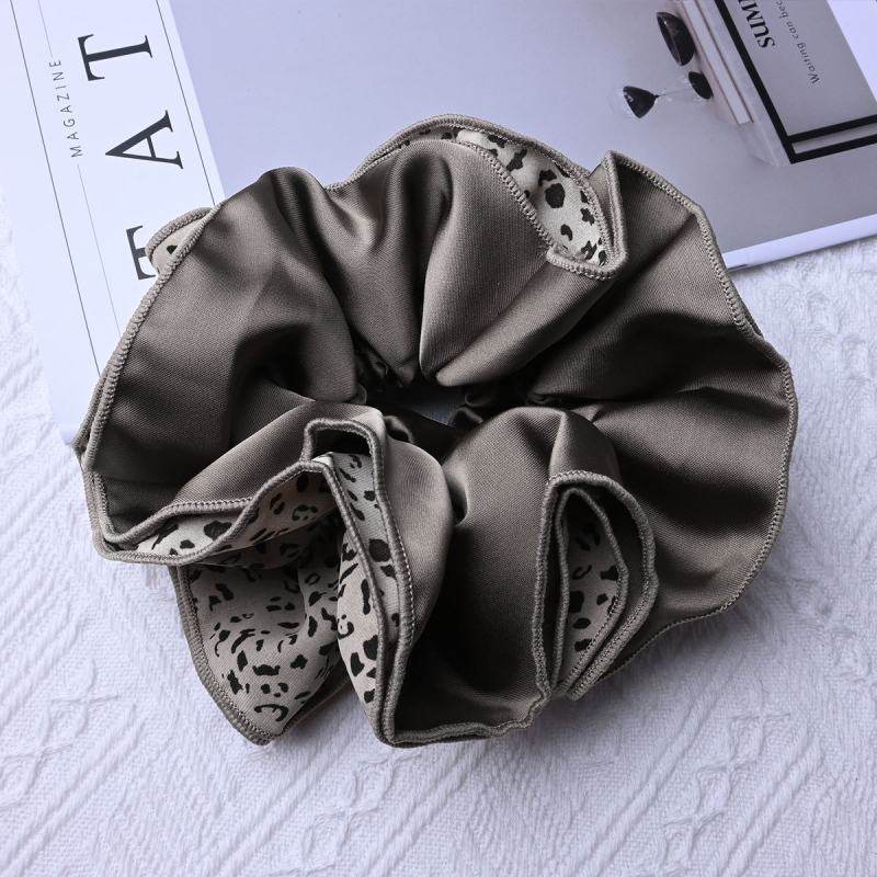 Elastična gumica za kosu za rep s leopardim uzorkom, četveroslojni dizajn, ručna izrada, korejski stil, elastični poliester kosu dodatak