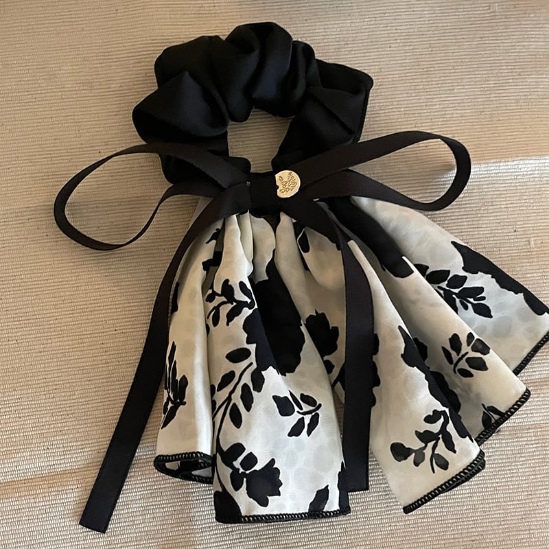 Tekstilna gumica za kosu s cvjetnom mašnicom, ručno izrađena, Raspberry, lagani luksuzni stil, visoka elastičnost, ljeto 2024