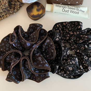 Gumica za kosu od tkanine s cvjetnim uzorkom, korejskog stila, ručna izrada, bez umetaka, svježi i sladak stil, izdanje jeseni 2025.