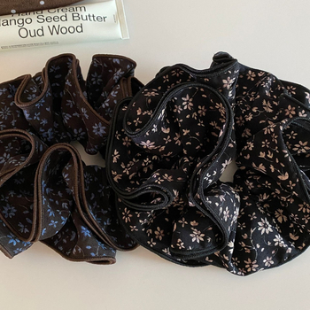 Gumica za kosu od tkanine s cvjetnim uzorkom, korejskog stila, ručna izrada, bez umetaka, svježi i sladak stil, izdanje jeseni 2025.