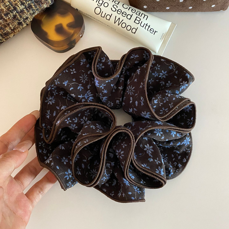 Gumica za kosu od tkanine s cvjetnim uzorkom, korejskog stila, ručna izrada, bez umetaka, svježi i sladak stil, izdanje jeseni 2025.