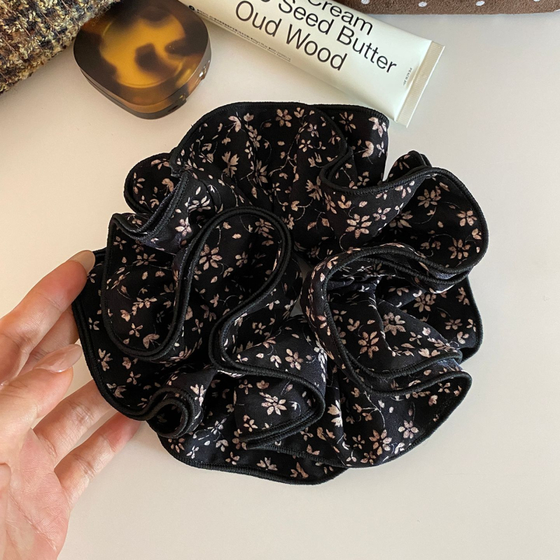 Gumica za kosu od tkanine s cvjetnim uzorkom, korejskog stila, ručna izrada, bez umetaka, svježi i sladak stil, izdanje jeseni 2025.