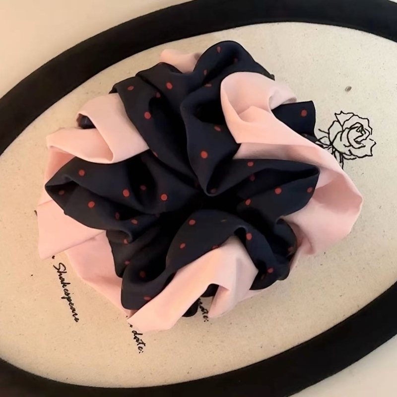 Hajga za kosu u korejskom stilu – s točkastim uzorkom, od tkanine, ručna izrada, bez umetaka (tkanina, ručna izrada, korejski stil, točkasti uzorak, bez umetaka)