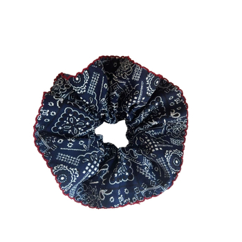 Scrunchie za kosu s denim printom, ručno izrađeno, pastoralni stil, opušten tip