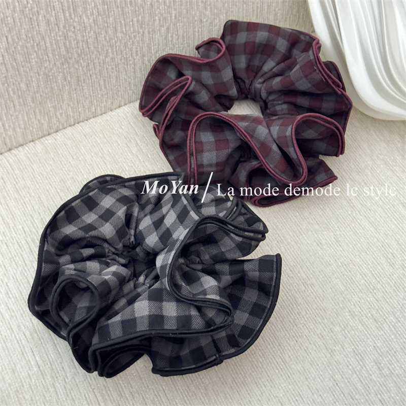 Mo yan karirana gumica za kosu, ručna izrada, četiri sloja šavova, visoka elastičnost