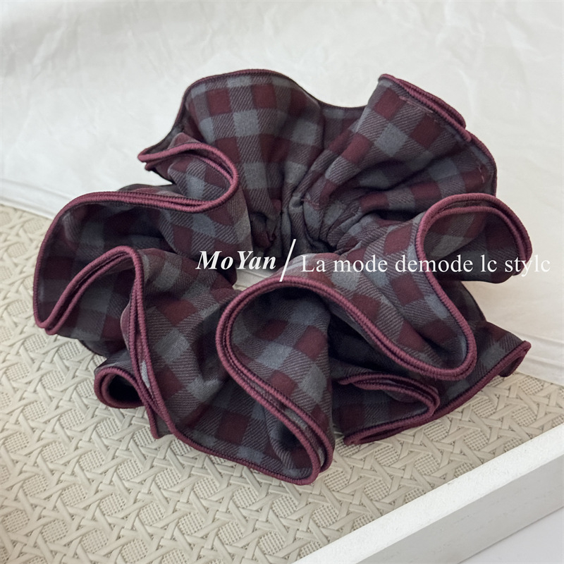 Mo yan karirana gumica za kosu, ručna izrada, četiri sloja šavova, visoka elastičnost