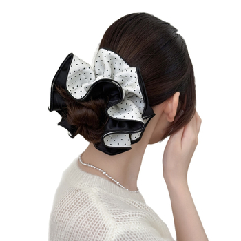 Gumica za kosu u korejskom stilu, AB dvostrani dizajn, četveroslojna, platnen materijal, ručna izrada