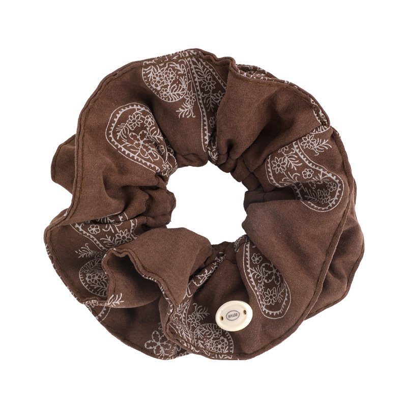 Dvostruko slojevita platnena gumica za kosu, korejskog stila, paisley uzorak, pleteni