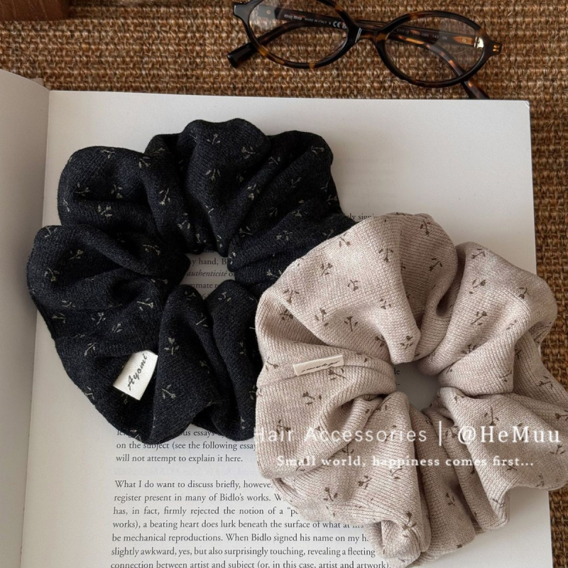 Gumica za kosu pletena, korejskog stila s malim cvjetnim uzorkom, jednostavan dizajn, visoka elastičnost (Materijal: Tkanina; Tehnika: Pletenje; Stil: Jednostavan; Elastičnost: Visoka)