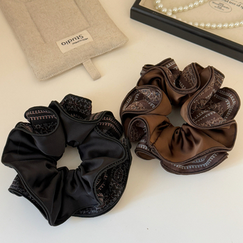 Korejski stil četverostruki uzorak gumice za kosu, ručna izrada, materijal: tkanina, visoka elastičnost, Zima 2025