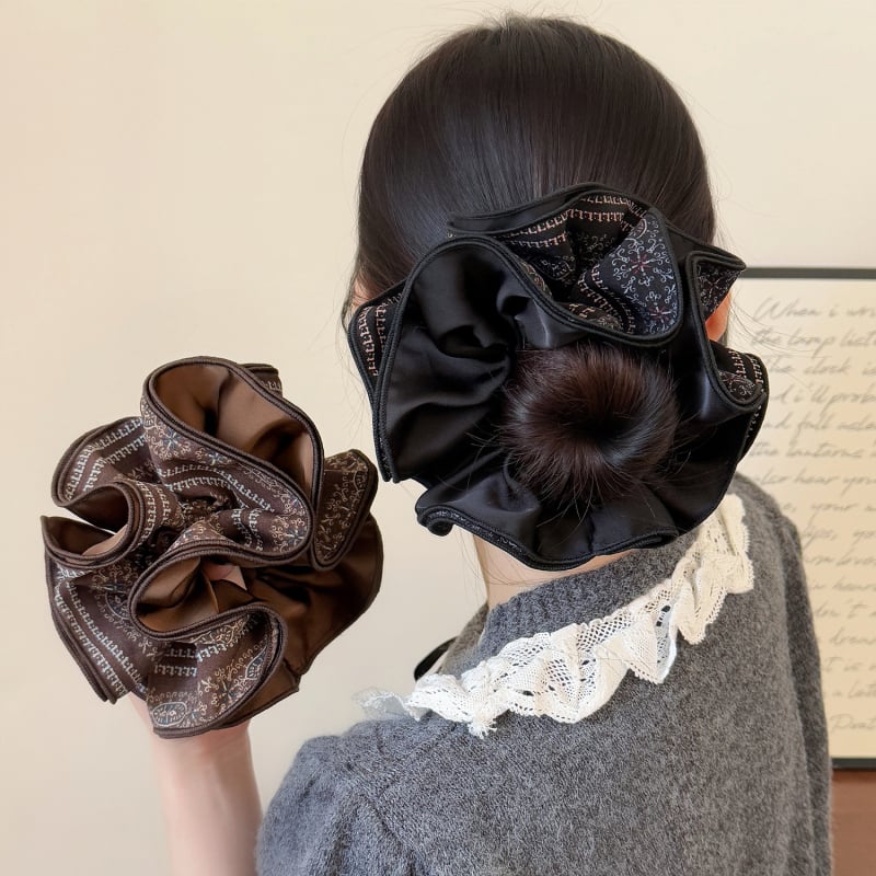 Korejski stil četverostruki uzorak gumice za kosu, ručna izrada, materijal: tkanina, visoka elastičnost, Zima 2025