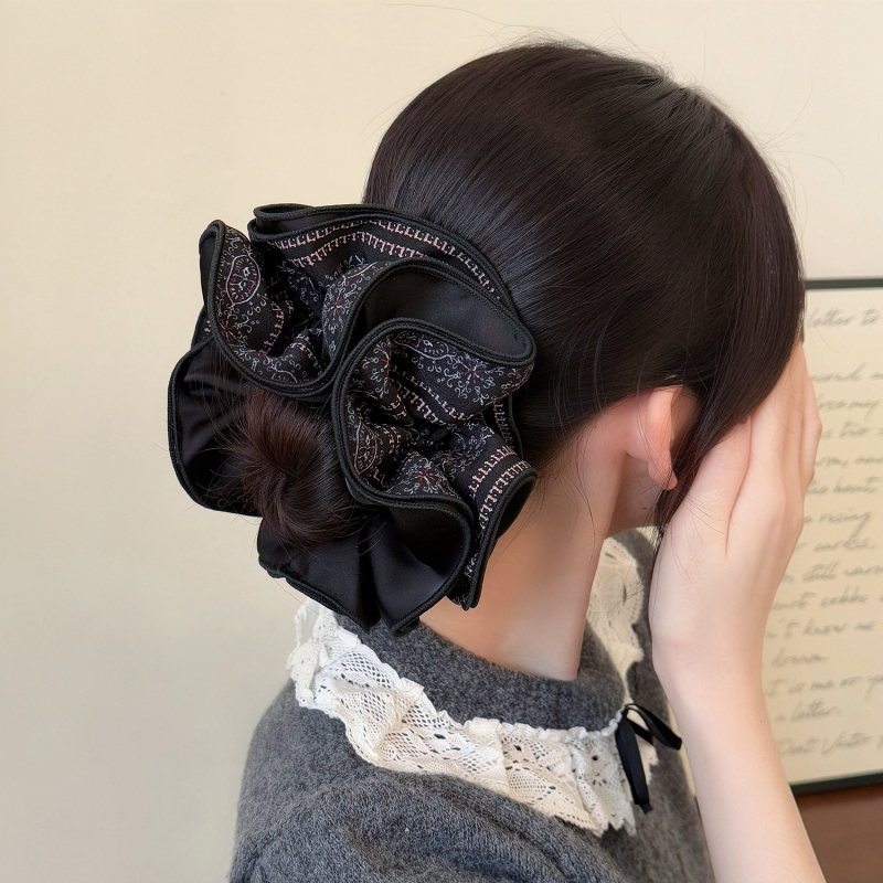 Korejski stil četverostruki uzorak gumice za kosu, ručna izrada, materijal: tkanina, visoka elastičnost, Zima 2025