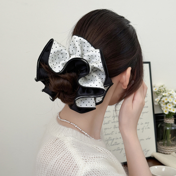 Korėjiečio stiliaus keturių sluoksnių plaukų gumytė, audinys, rankų darbas, ruduo 2025