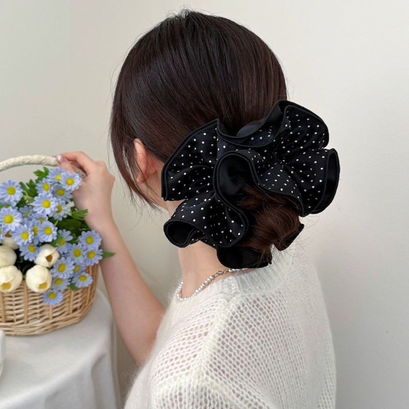 Korėjiečio stiliaus keturių sluoksnių plaukų gumytė, audinys, rankų darbas, ruduo 2025