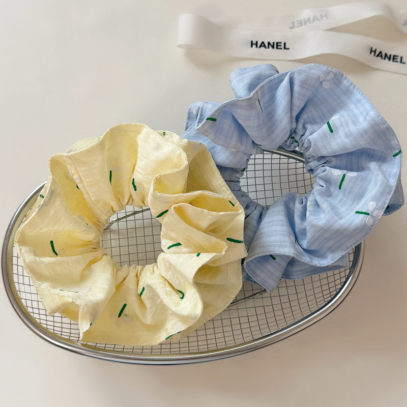 Korejos stiliaus gėlių plaukų gumelė, audinys, rankų darbo, aukšta elastingumas