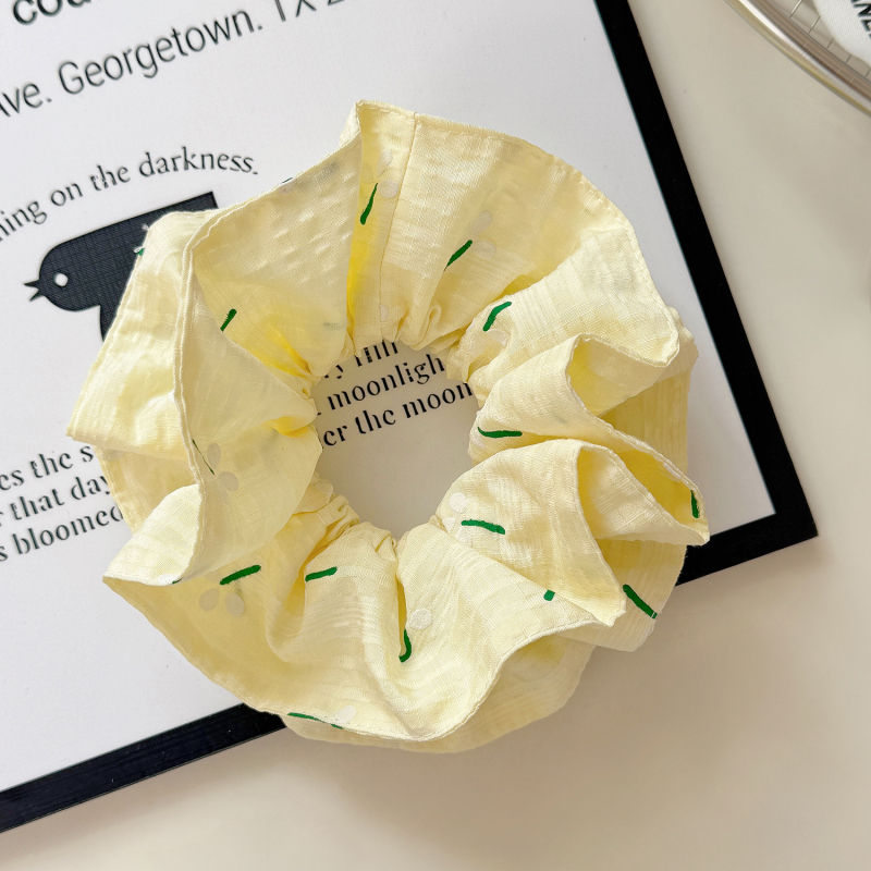 Korejos stiliaus gėlių plaukų gumelė, audinys, rankų darbo, aukšta elastingumas