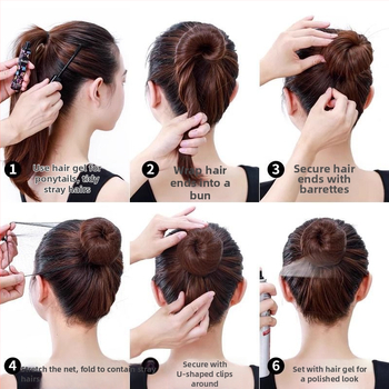 Plaukų aksesuarų rinkinys: U formos segtukai (50 vnt.) ir nematomi plaukų tinklai (20 vnt.), Rankų darbas, Poliesterio pluoštas, Pavasaris 2024