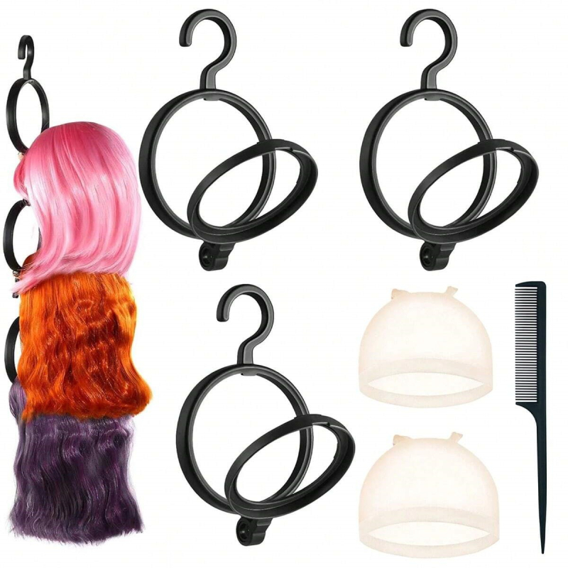 Perukų stovo rinkinys – 6 dalys, įrankiai perukoms