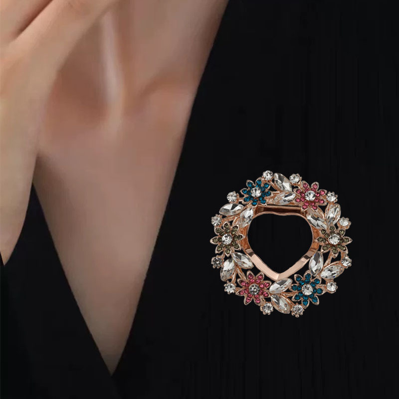 Broš s legure s oblikom cvijeta i lista, elektroplatiranje, korejski stil, dvostruka uporaba