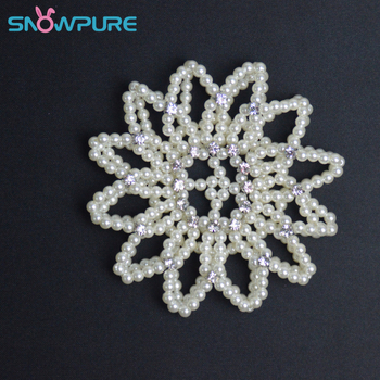 Elastinis megztas plaukų tinklas su perlų ir deimantų akcentais, SNOWPURE, tinkamas pasirodymams