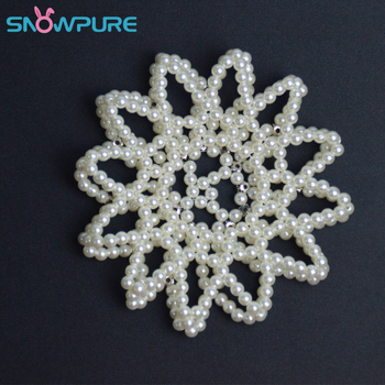 Elastinis megztas plaukų tinklas su perlų ir deimantų akcentais, SNOWPURE, tinkamas pasirodymams