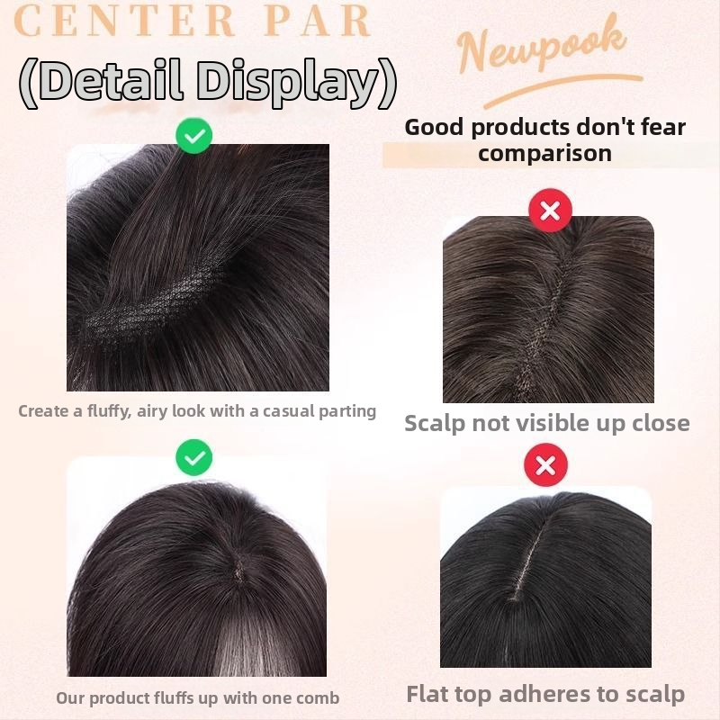 Piesă de perucă cu plasă dantelată – păr uman, lucrat manual, poate fi vopsit sau tratat cu permanent