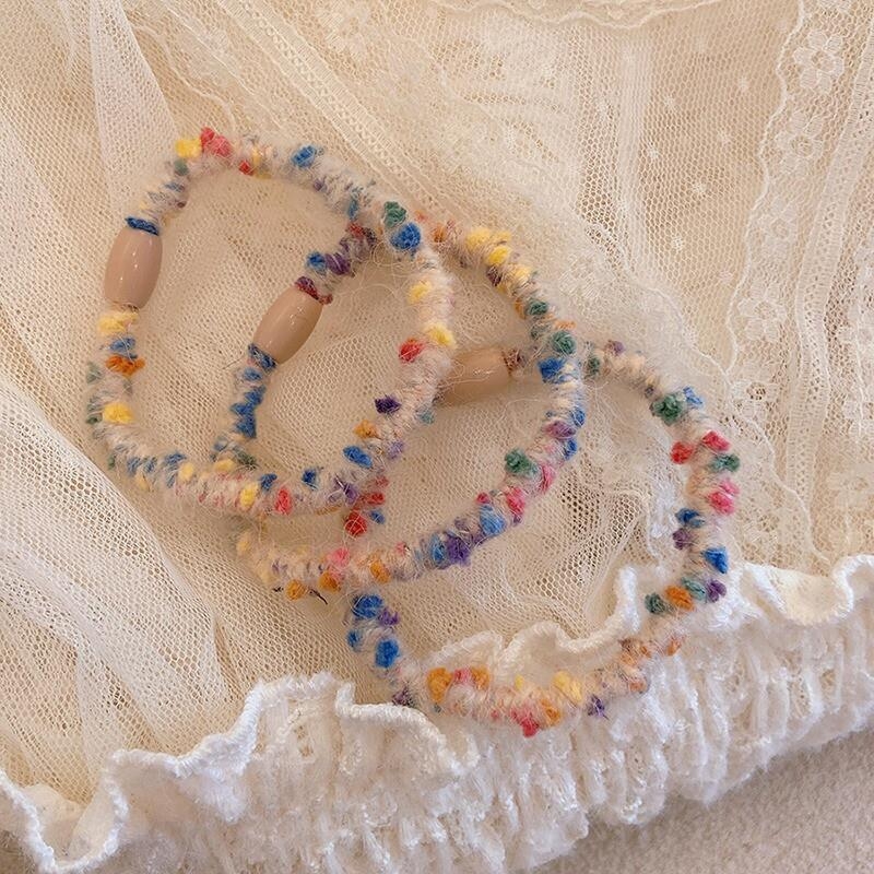 Plaukų gumytės su šilko gėlėmis, animacinis stilius, vaikams, pavasaris 2025