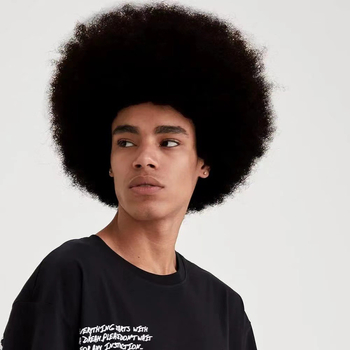 Vyrų Afro peruka, Afro stilius, aukštos temperatūros atsparios sintetinės pluoštas, modelis 087, nėra tinkama šilumos dažymui