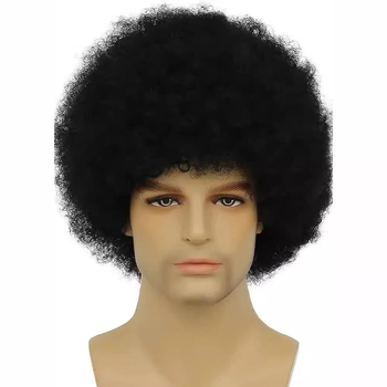 Vyrų Afro peruka, Afro stilius, aukštos temperatūros atsparios sintetinės pluoštas, modelis 087, nėra tinkama šilumos dažymui