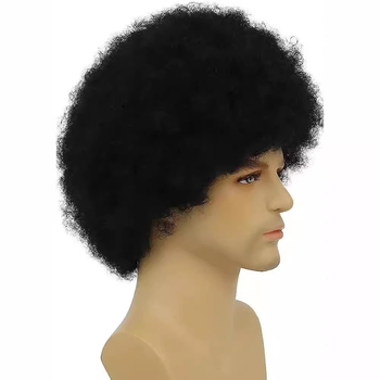 Vyrų Afro peruka, Afro stilius, aukštos temperatūros atsparios sintetinės pluoštas, modelis 087, nėra tinkama šilumos dažymui