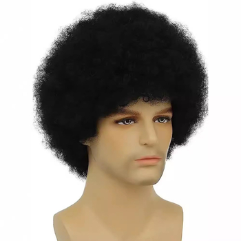Vyrų Afro peruka, Afro stilius, aukštos temperatūros atsparios sintetinės pluoštas, modelis 087, nėra tinkama šilumos dažymui
