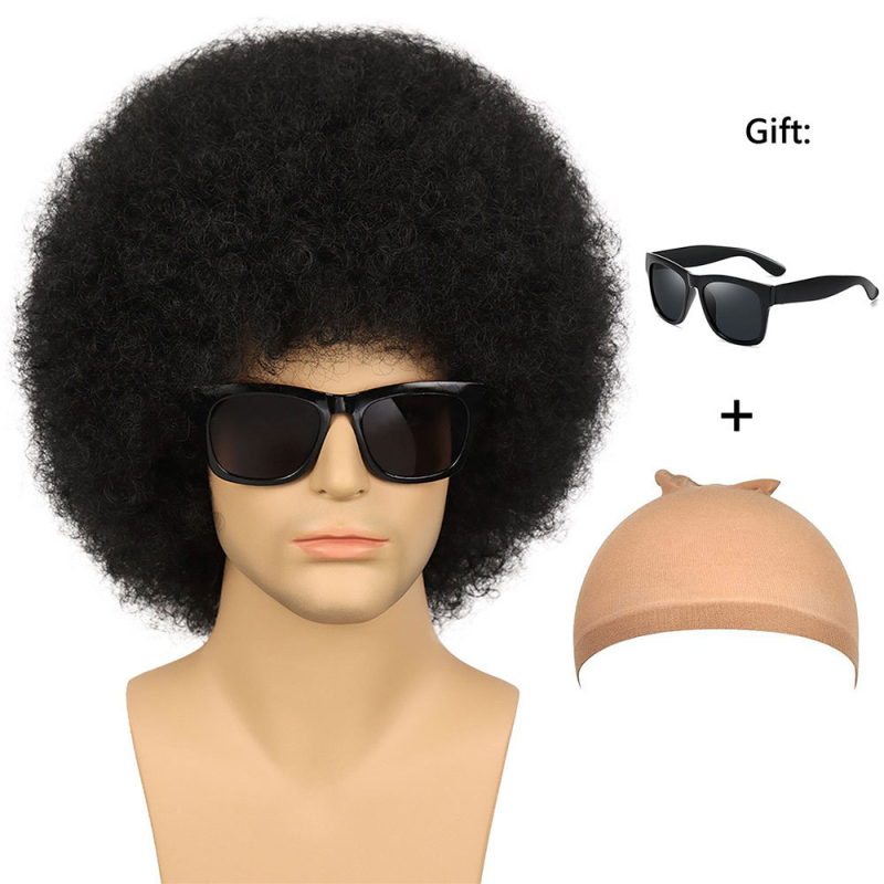 Vyrų Afro peruka, Afro stilius, aukštos temperatūros atsparios sintetinės pluoštas, modelis 087, nėra tinkama šilumos dažymui