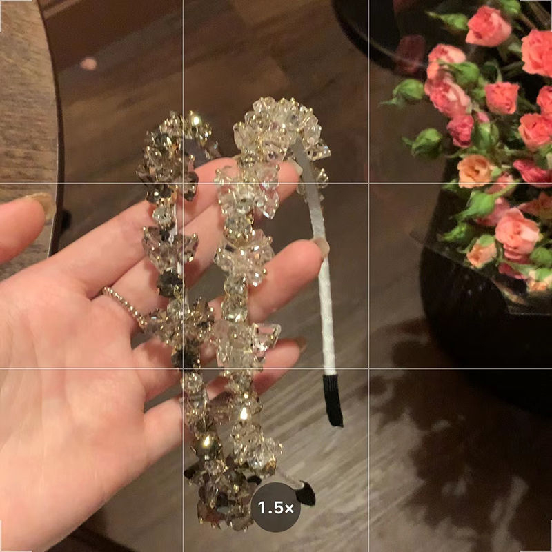 Metalna čelenka za kosu s kristalima, cvjetni uzorak, japansko-korejski stil, za djecu