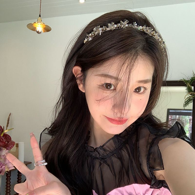 Metalna čelenka za kosu s kristalima, cvjetni uzorak, japansko-korejski stil, za djecu