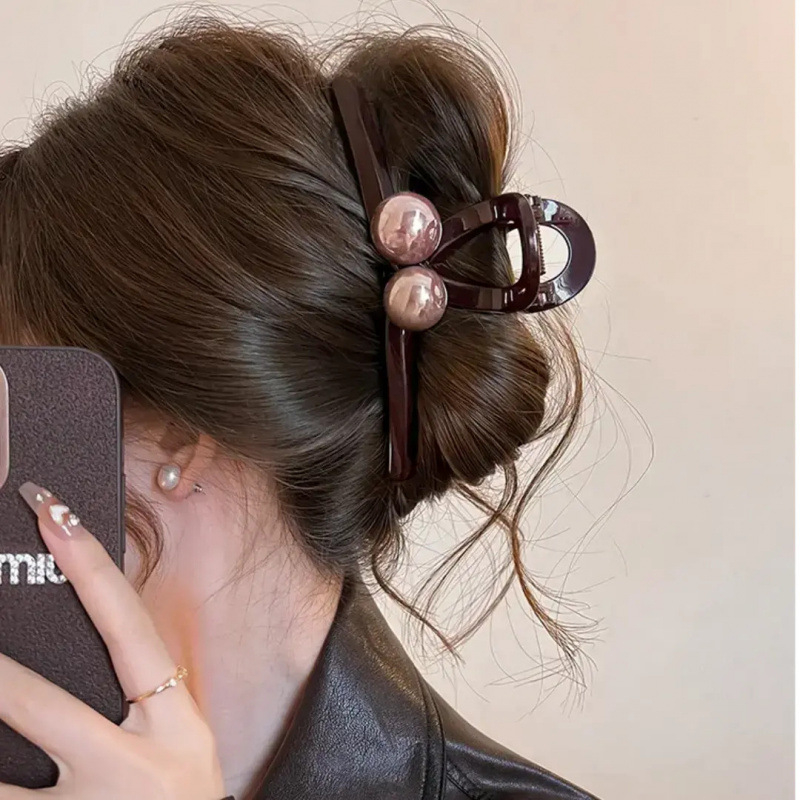 Perlų plaukų segtukas ryklės formos, V formos nagas šukuosenoms