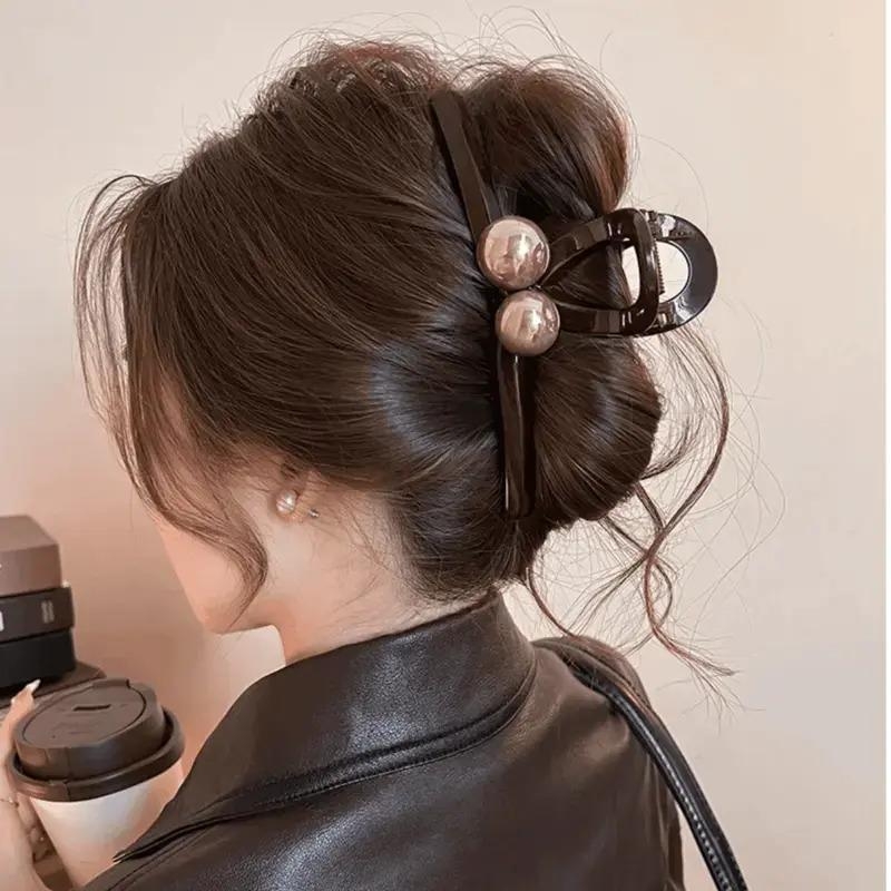 Perlų plaukų segtukas ryklės formos, V formos nagas šukuosenoms